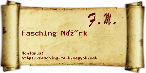 Fasching Márk névjegykártya