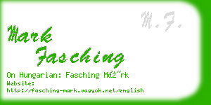 mark fasching business card